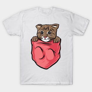 cat pocket cute T-Shirt